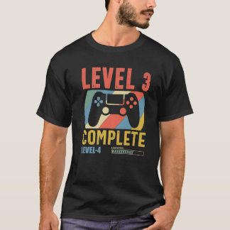 Stufe 3 Kompletter Gamer Funny 3 Jahre Hochzeit An T-Shirt