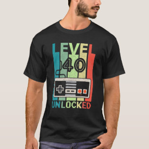 Stufe 40 freigeschaltet Videospieler 40. Geburtsta T-Shirt