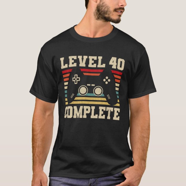 Stufe 40 Vollständiger Video-Gamer zum 40. Jahrest T-Shirt (Vorderseite)