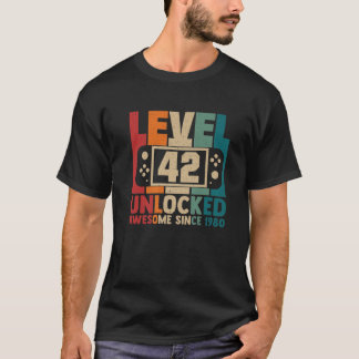 Stufe 42 Phantastisch 1980 VideoGamer 42 Bi entspe T-Shirt