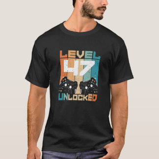Stufe 47 Ungesperrter Funny Video Gamer 47. Geburt T-Shirt