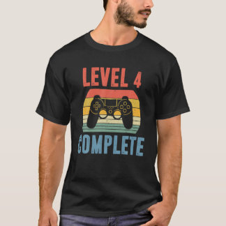 Stufe 4 Kompletter Gamer Funny 4 Jahre Hochzeit An T-Shirt