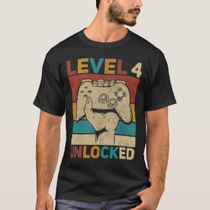 Stufe 4 Unverschlossene 4-jährige Junge 4-Jährige T-Shirt