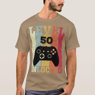 Stufe 50 freigeschaltet Lustiges Videospieler 50. T-Shirt