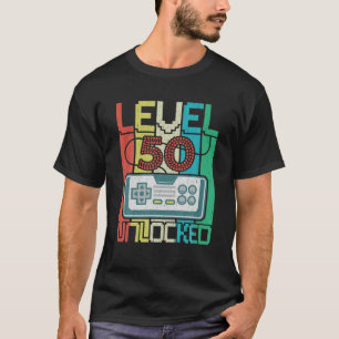 Stufe 50 Unverriegelter Video-Gamer 50 Geburtstags T-Shirt