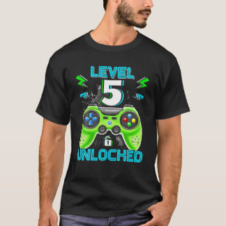 Stufe 5 Entsperrte Geburtstagskinder 5. Videospiel T-Shirt