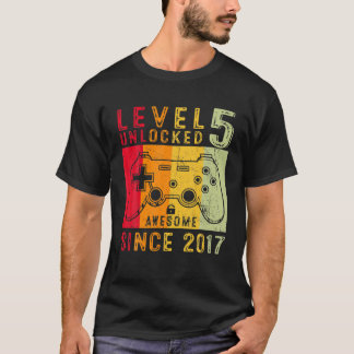 Stufe 5 Entsperrter Video-Gamer 5 Jahre alt 5 Gebu T-Shirt