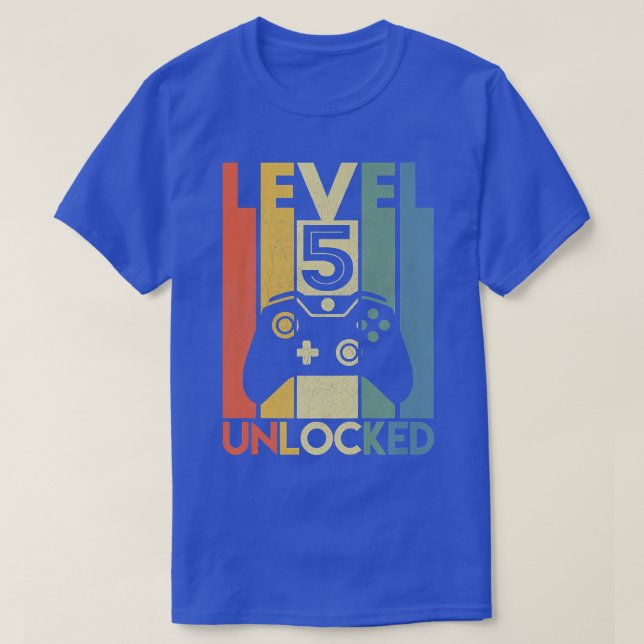 Stufe 5 Ungesperrter Funny Video Gamer 5. Geburtst T-Shirt (Design vorne)