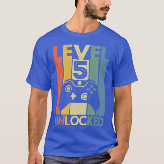 Stufe 5 Ungesperrter Funny Video Gamer 5. Geburtst T-Shirt