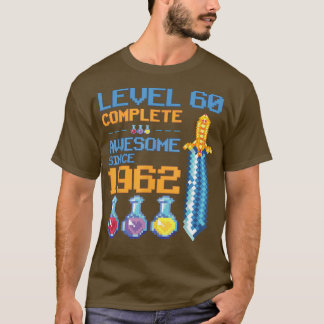Stufe 60 Entsperrtes Videospiel 60. Geburtstagspar T-Shirt