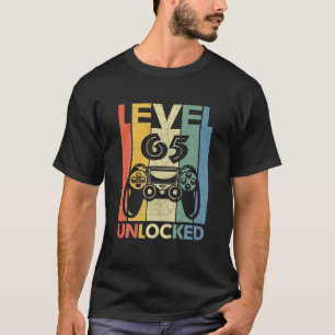Stufe 65 Ungesperrter Funny Video Gamer 65 Geburts T-Shirt