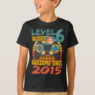 Stufe 6 Entsperrter Video-Gamer 6 Jahre alt 6 T-Shirt