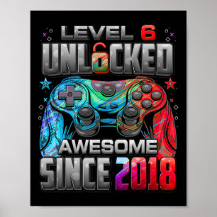 Stufe 6 freigeschaltet Großartig seit dem 6. Gebur Poster