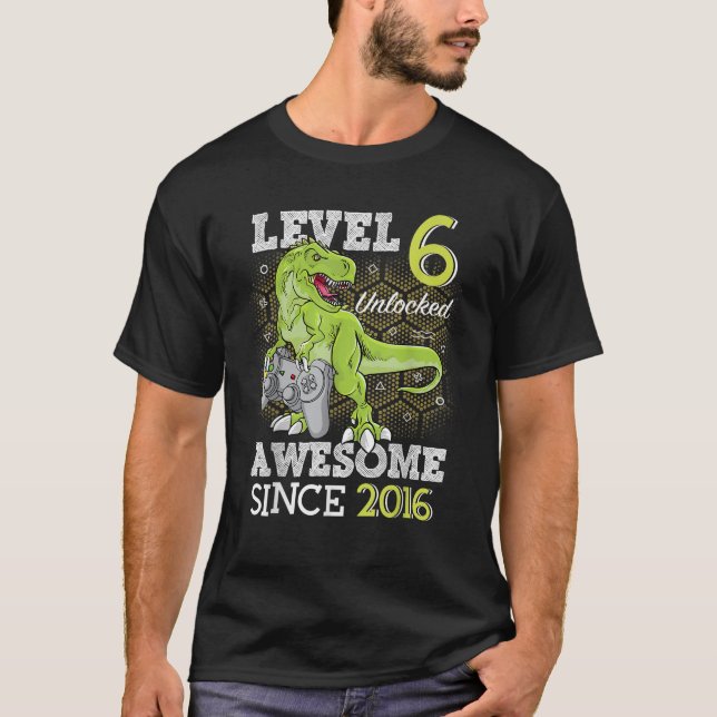 Stufe 6 Phantastisch seit 2016 6 Jahre Gamer B T-Shirt (Vorderseite)