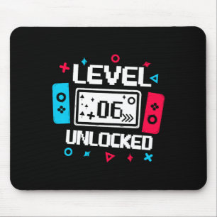 Stufe 6 Unverriegelter Gamer - 6. Geburtstagsgesch Mousepad