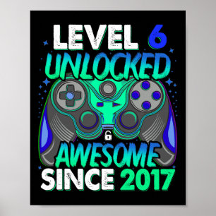 Stufe 6 Unverriegeltes Videospiel 6 Jahre alter Ju Poster