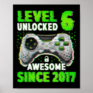 Stufe 6 Unverriegeltes Videospiel 6 Jahre alter Ju Poster