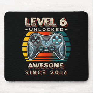 Stufe 6 Unverriegeltes Videospiel Sechs 6. Geburts Mousepad