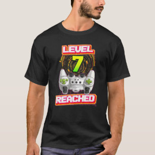 Stufe 7 Erreichter Gamer 7. Geburtstag Video Gamin T-Shirt