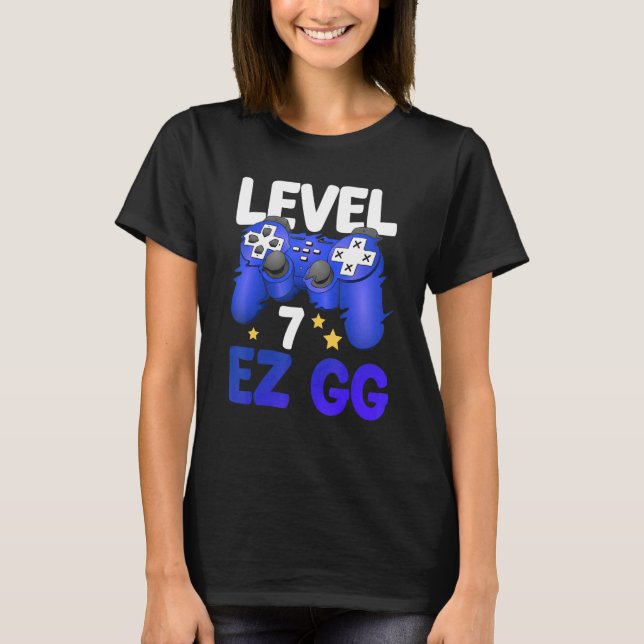 Stufe 7 EZ GG 7. Gamer Boy Teenager Controller Bi T-Shirt (Vorderseite)