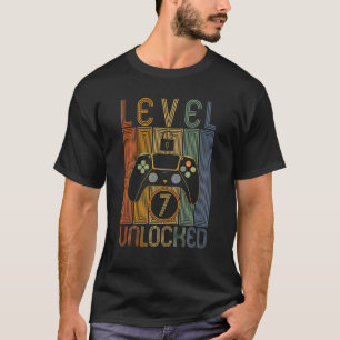 Stufe 7 Unverriegelter Videospieler 7 Jahre alt 7. T-Shirt