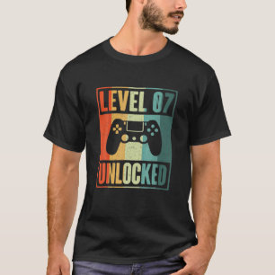 Stufe 7 Unverriegelter Videospieler Funny - 7. Geb T-Shirt