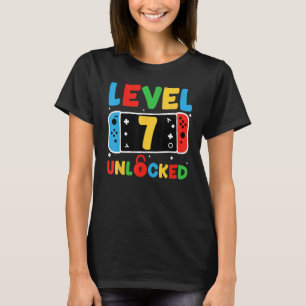 Stufe 7 Unverschlossen 7. Geburtstag Kinder Videos T-Shirt