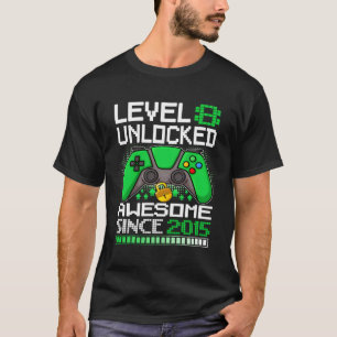 Stufe 8 Phantastisch seit 2015 Gamer 8. T-Shirt