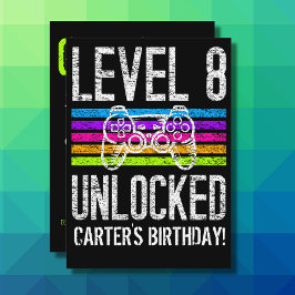Stufe 8 Unverschlossener 8. Geburtstag Personalisi Einladung
