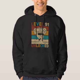 Stufe 91 Unverschlossener 91. Geburtstag 91 Jahre  Hoodie
