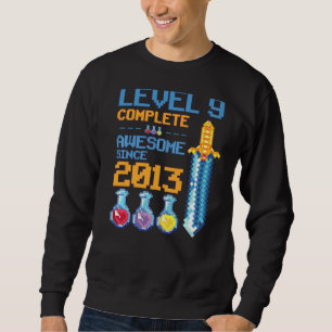 Stufe 9 Unverriegeltes Videospiel 9. Geburtstagspa Sweatshirt