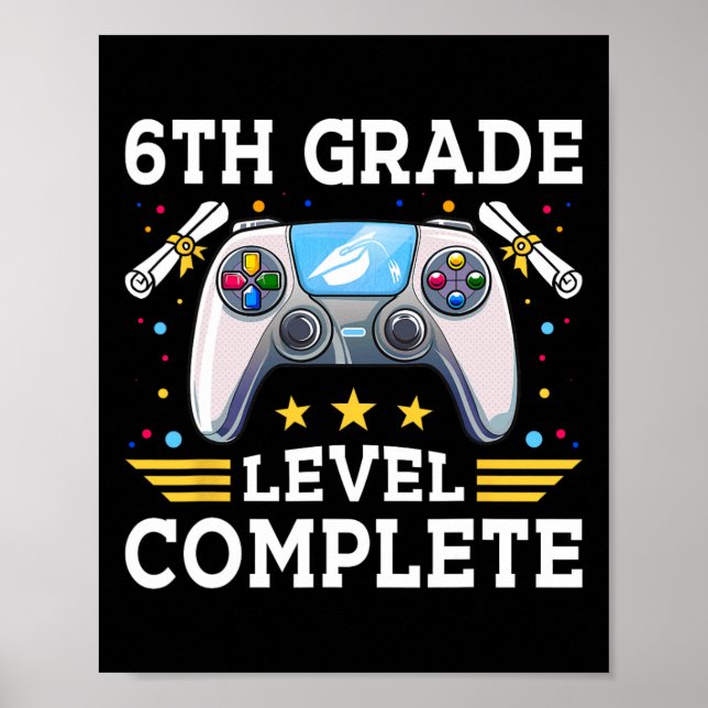 Stufe abgeschlossen Gamer Kids Cl of 2025 Boy Poster (Vorne)