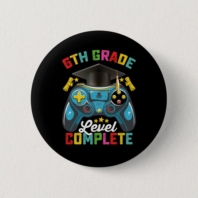Stufe Abschluss Gaming Gamer Button (Vorderseite)