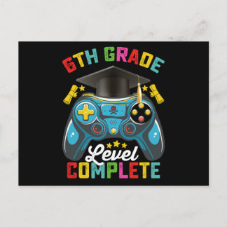 Stufe Abschluss Gaming Gamer Postkarte