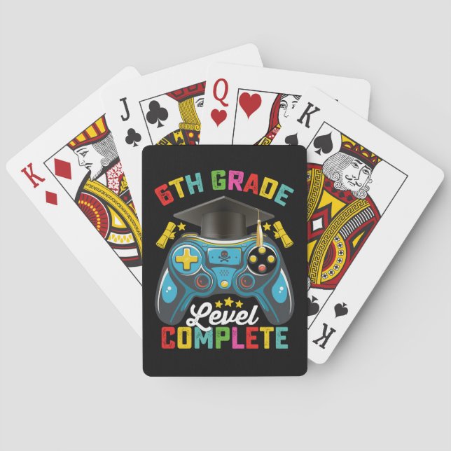 Stufe Abschluss Gaming Gamer Spielkarten (Rückseite)