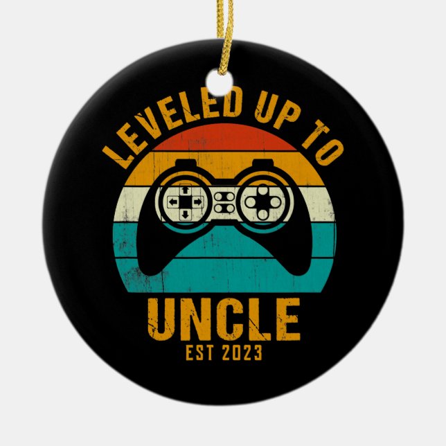 Stufe bis Onkel 2023 Funny bald Onkel Keramik Ornament (Vorne)