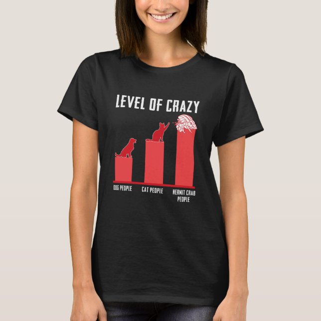 Stufe des verrückten Hundes Menschen Katzen Leute  T-Shirt (Vorderseite)