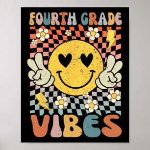 Stufe Vibes 4. Klasse Retro Lehrer 1. Tag Poster