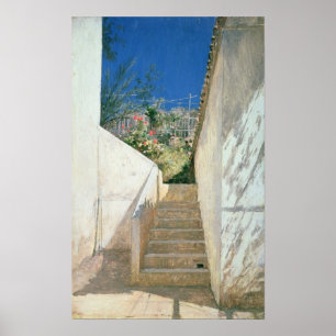 Stufen in einem Garten, Algerien, 1883 Poster