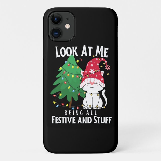 Stuff Funny Christmas Cat Case-Mate iPhone Hülle (Rückseite)