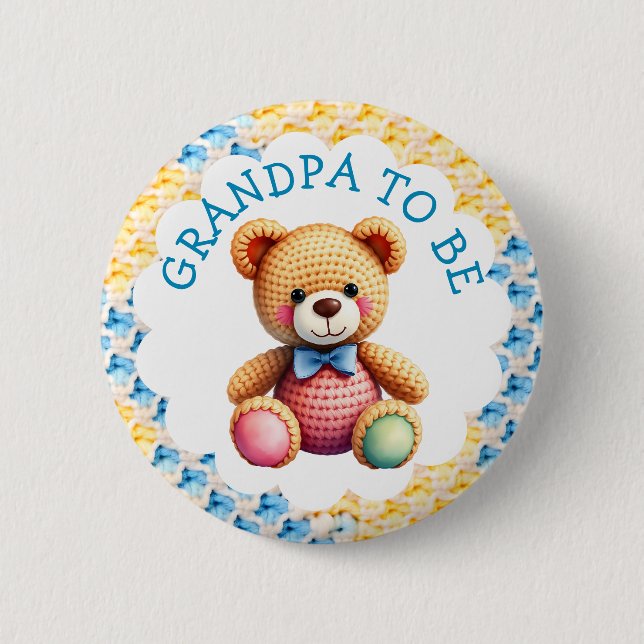 Stuffed Animals  | Grandpa to Be Baby Shower Button (Vorderseite)