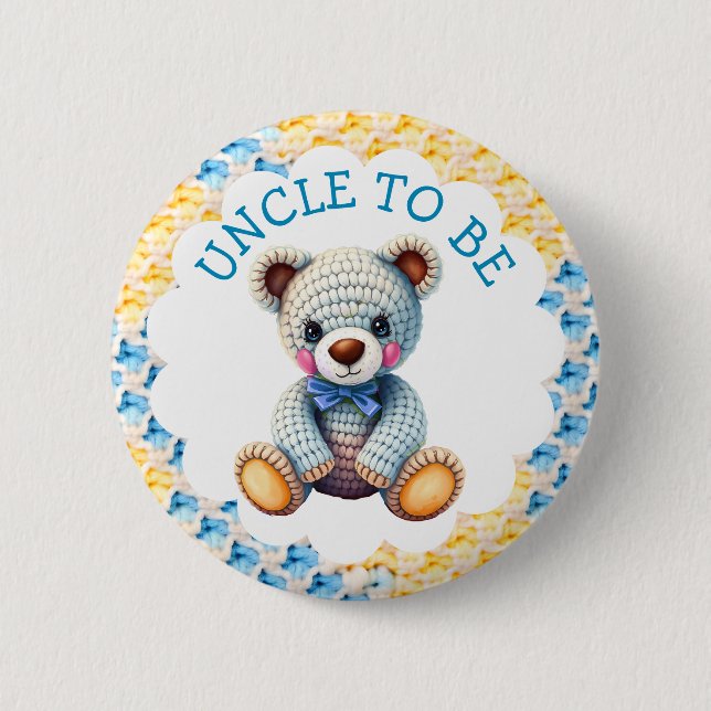 Stuffed Animals  | Uncle to Be Baby Shower Button (Vorderseite)
