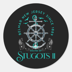 Stugots Belmar Nj Anker Distressed Sarkastisches B Runder Aufkleber