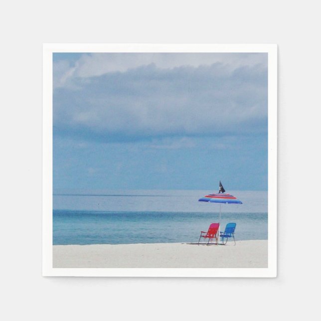 Stühle am Strand Serviette (Vorderseite)