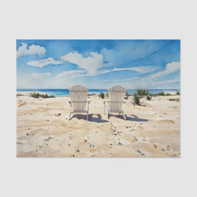 Stühle im Sand-Tissue-Papier Seidenpapier (Vorderseite)