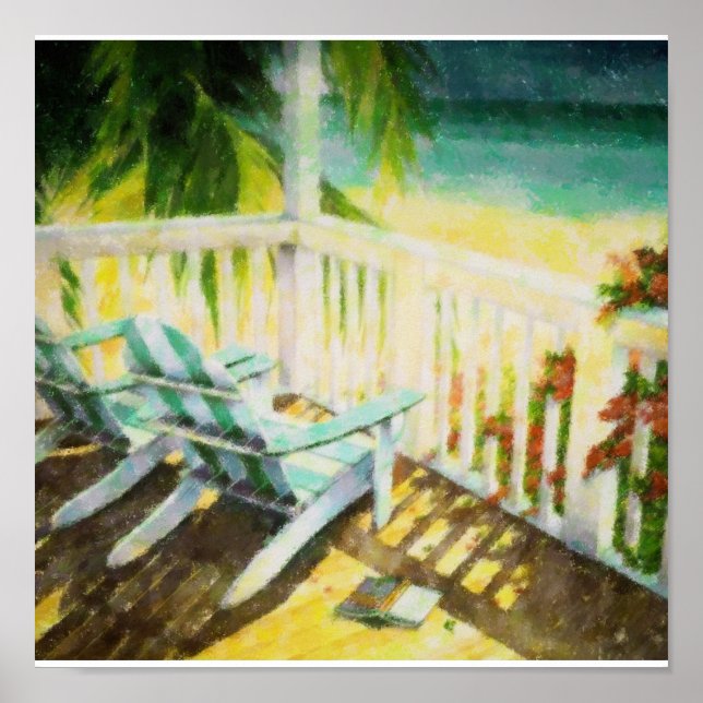 Stühle mit Blick Poster (Vorne)