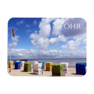 Stühle, Strand, Föhr Island, Nordfriesland Po Magnet