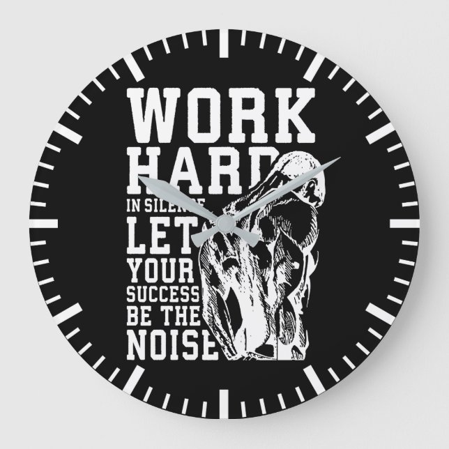 Stumme Arbeit - Fitness, Workout, Bodybuilding Große Wanduhr (Vorderseite)
