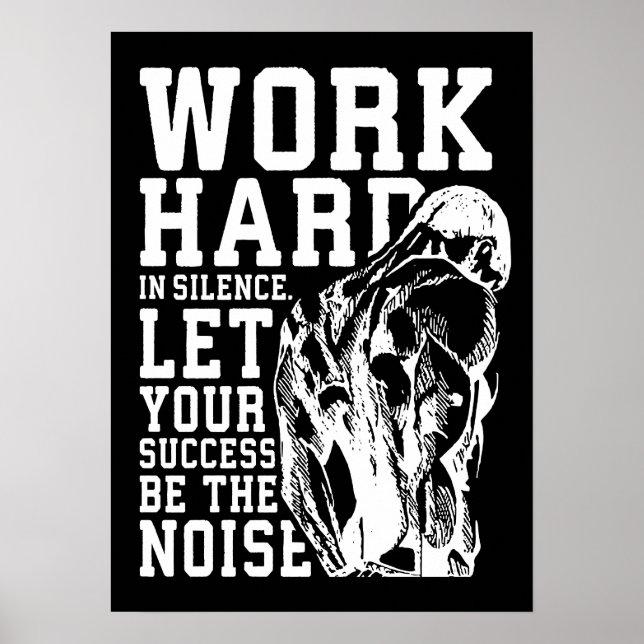 Stumme Arbeit - Fitness, Workout, Bodybuilding Poster (Vorne)