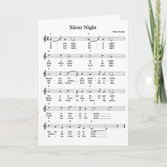 Stumme Nachtmusik Feiertagskarte (Vorderseite)
